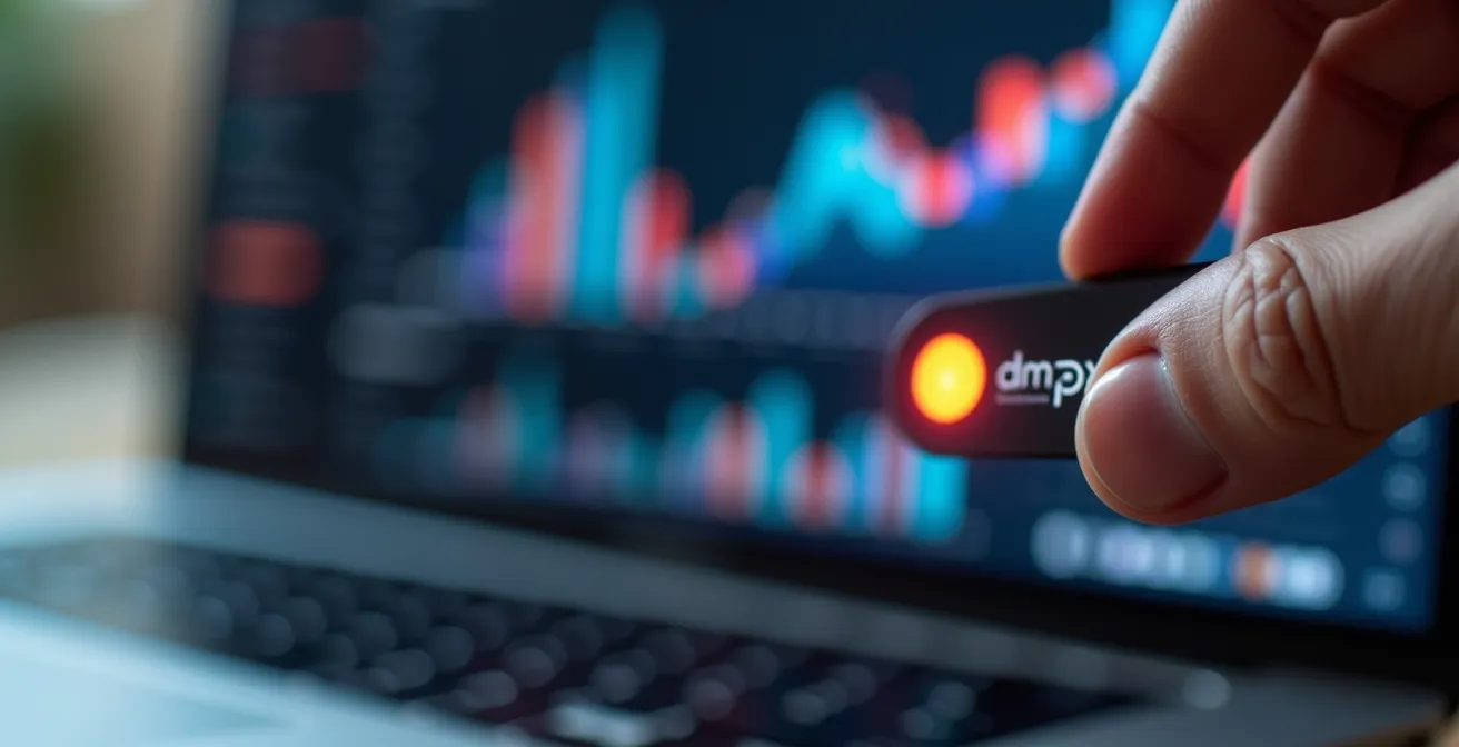 Vista macro di dito che cancella notifica email su smartphone con grafico engagement sfocato